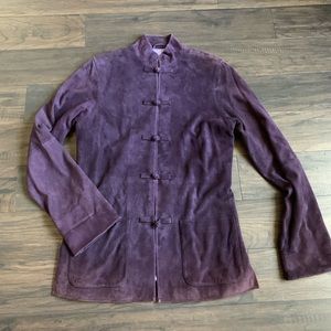 Shanghai Tang purple suede jacket size 4